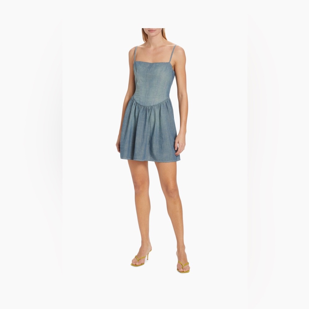 RE/DONE x Pam Chambray Gathered Dress Size Medium